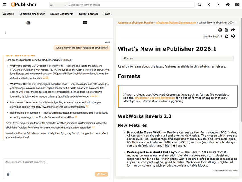 WebWorks Reverb 2.0 mit AI Assistant